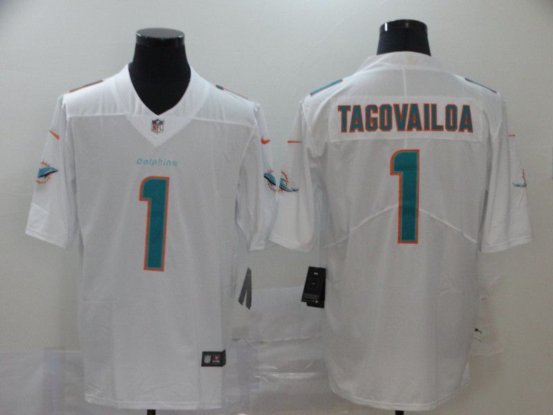 Men Miami Dolphins #1 Tagovailoa White Nike Vapor Untouchable Stitched Limited NFL Jerseys->customized mlb jersey->Custom Jersey